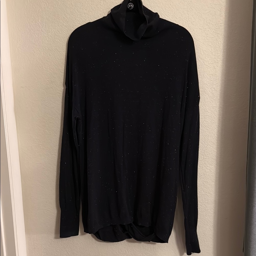 Chelsea28 Navy Open Back Cowl Turtleneck Sweater